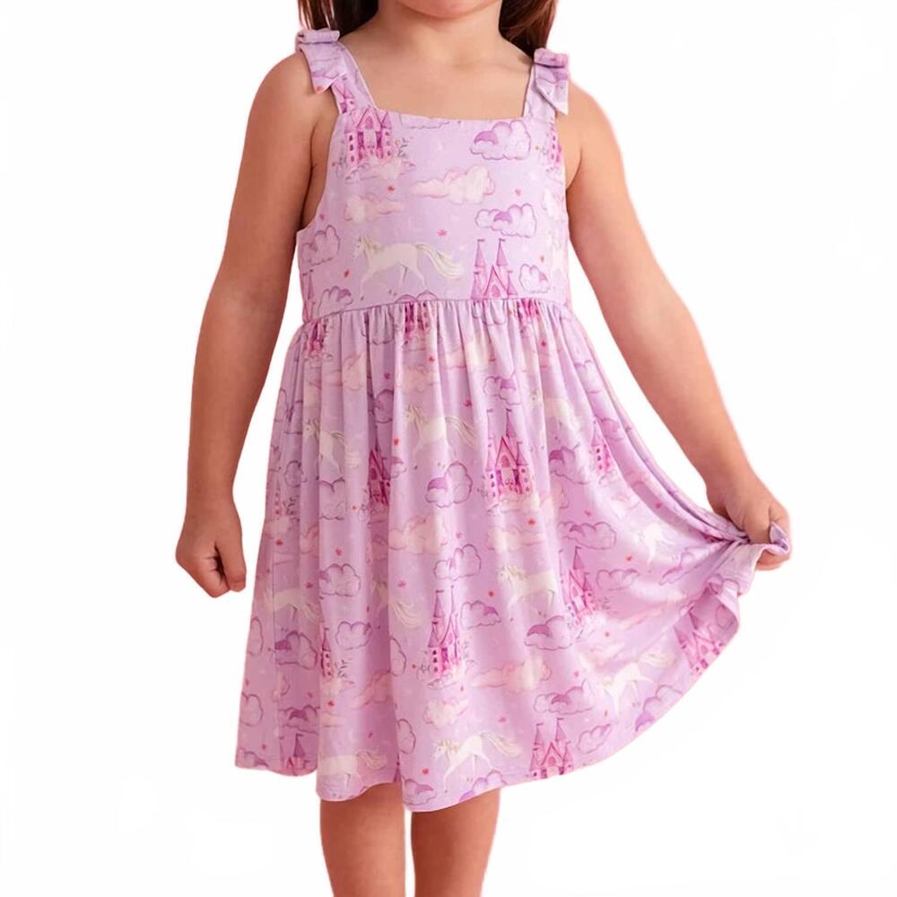 NEW POSH PEANUT girls lilith bow babydoll dress in pink